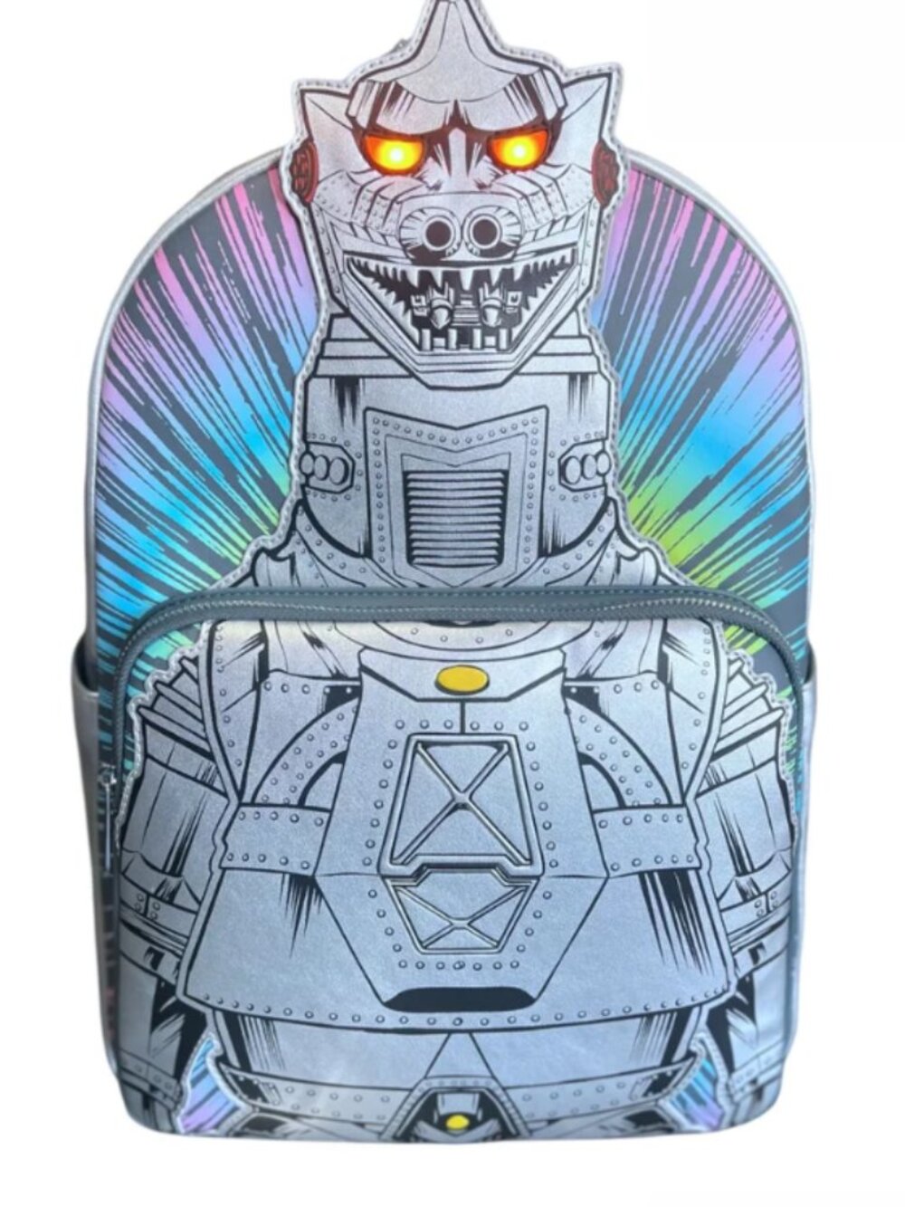 Loungefly Toho Godzilla Mechagodzilla Metallic Light Up Full Size Backpack